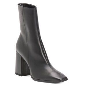 MARCELLA NYC Black Leather Joplin Block Heel Boots